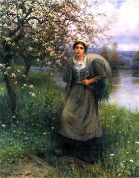Daniel Ridgway Knight : Apple Blossoms in Normandy